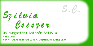 szilvia csiszer business card